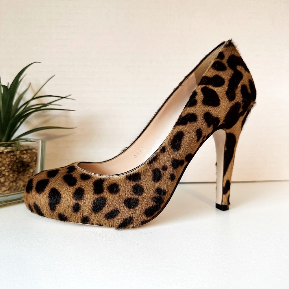 MIU MIU ponyhair animal print pumps